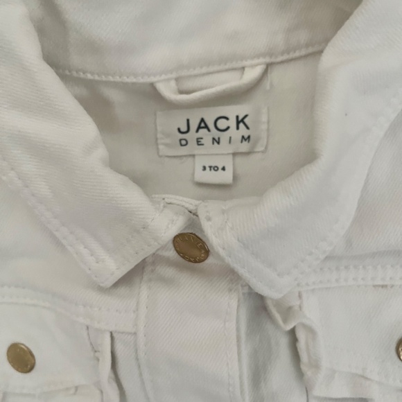 Janie and Jack Girls White Denim Jacket - Picture 4 of 5